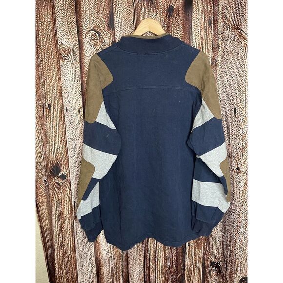 Orvis Mens Blue 1/4 Zip Pullover Sweatshirt Size Large Tall - Picture 2 of 3